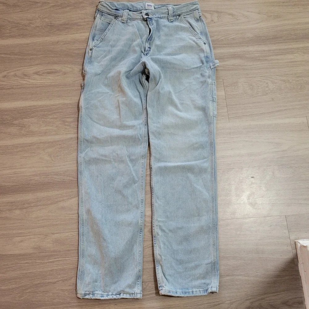 Lee Workwear Carpenter Jeans Mens 32x33(Tag 33x34) Light Wash Denim Utility VTG